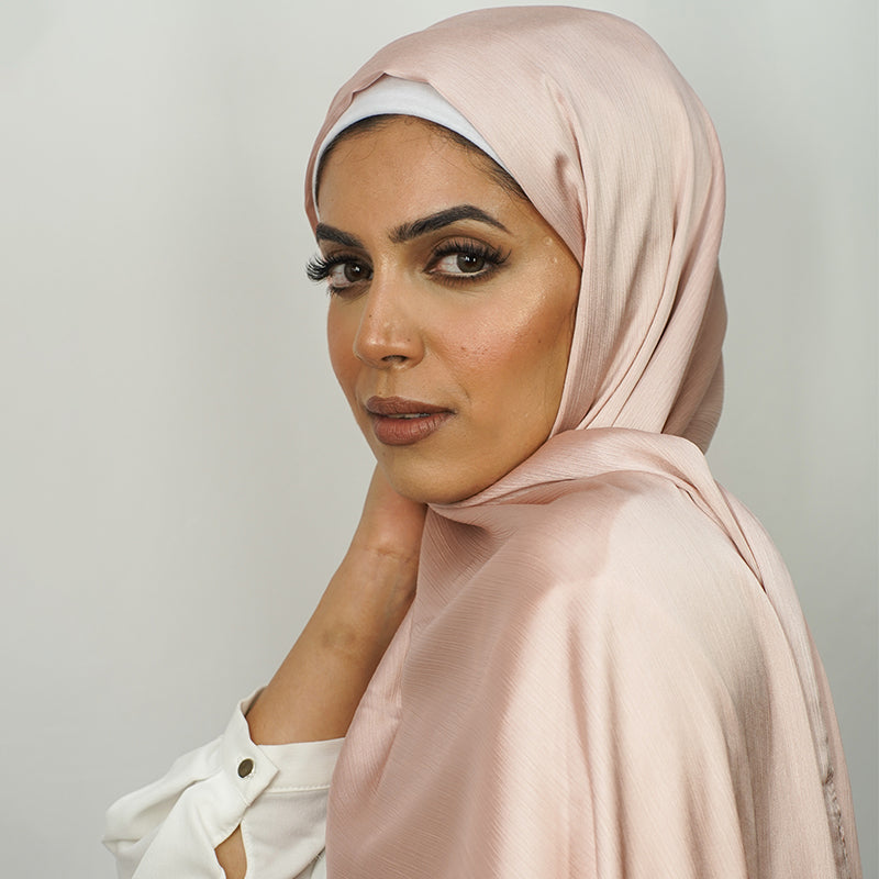 Luxury Crinkle Chiffon Hijab- Baby Pink