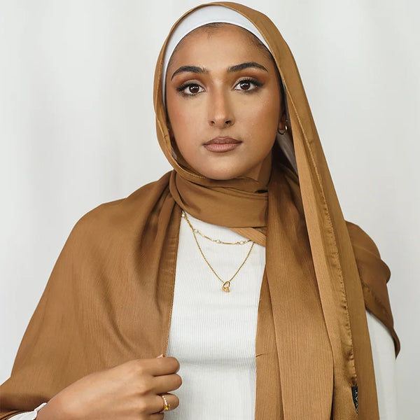 Luxury Crinkle Chiffon Hijab- Bronze