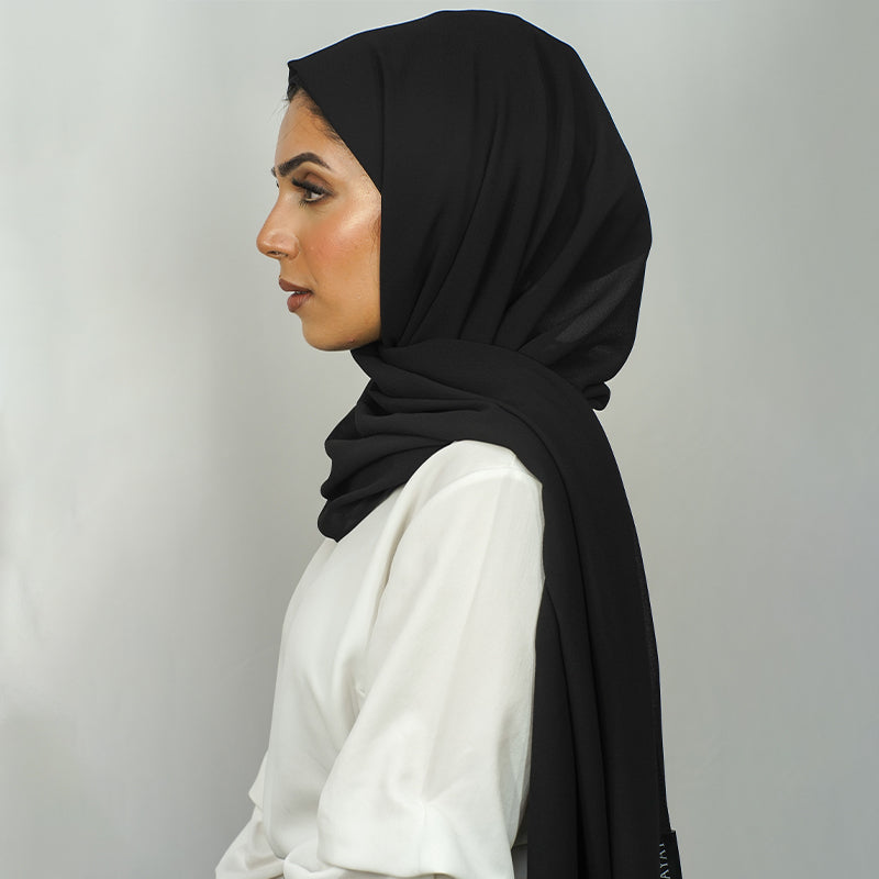 Black Chiffon Hijab