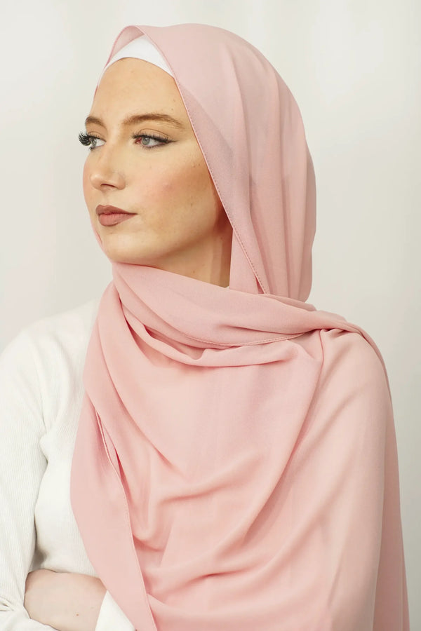 Pink Chiffon Hijab