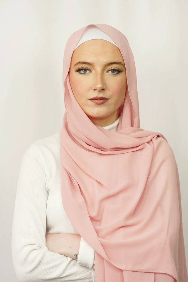 Pink Chiffon Hijab