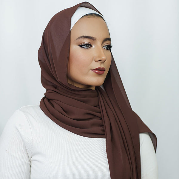 Deep Mahogany Chiffon Hijab