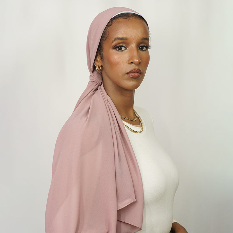 Dusty Pink Chiffon Hijab