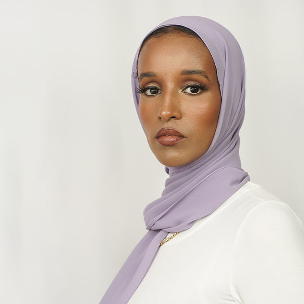 Lavender grey Chiffon Hijab