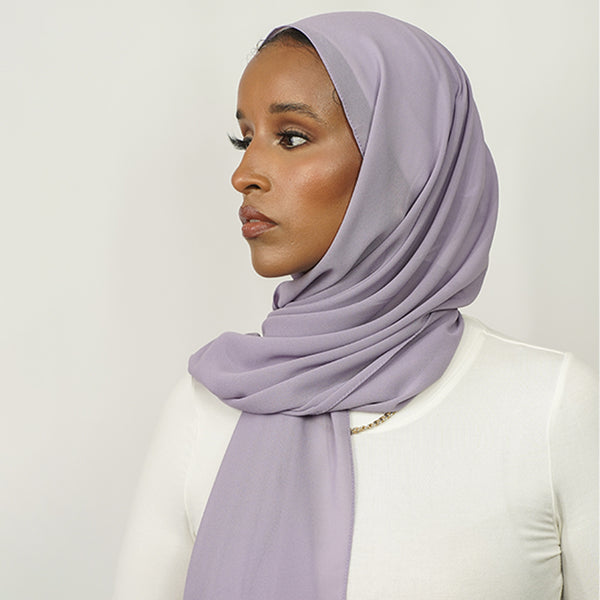 Lavender grey Chiffon Hijab