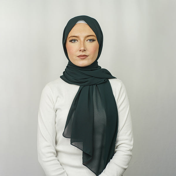 Forest Green Chiffon Hijab
