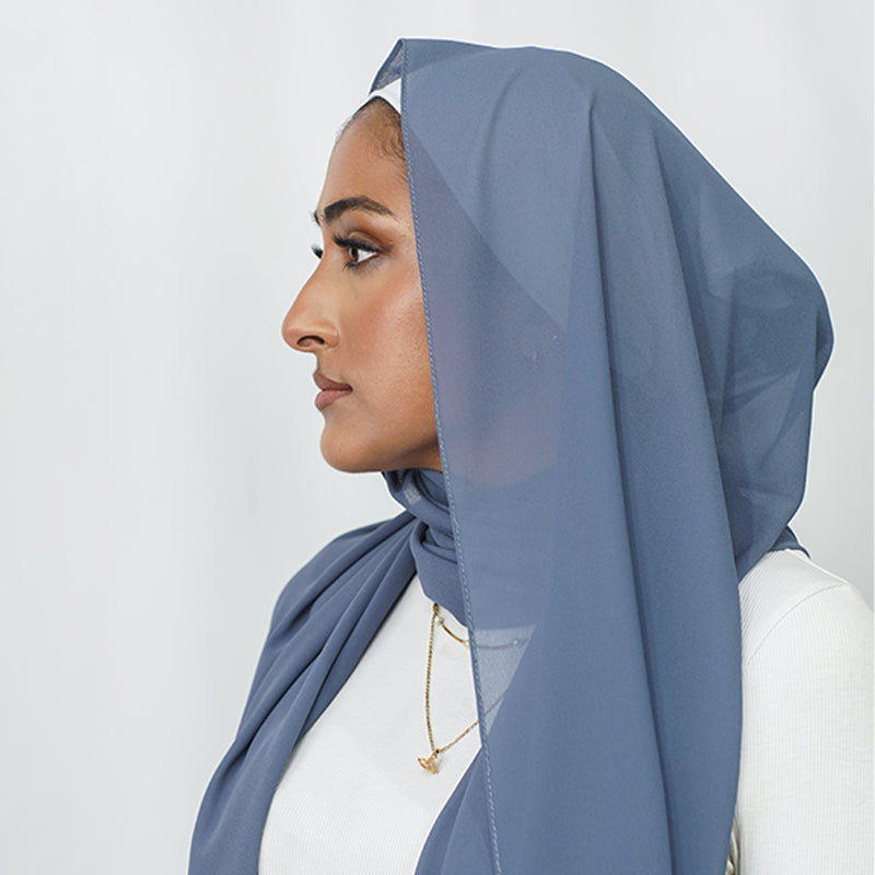 Moonlight Blue Chiffon Hijab