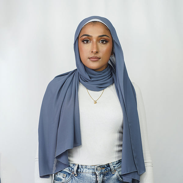 Moonlight Blue Chiffon Hijab