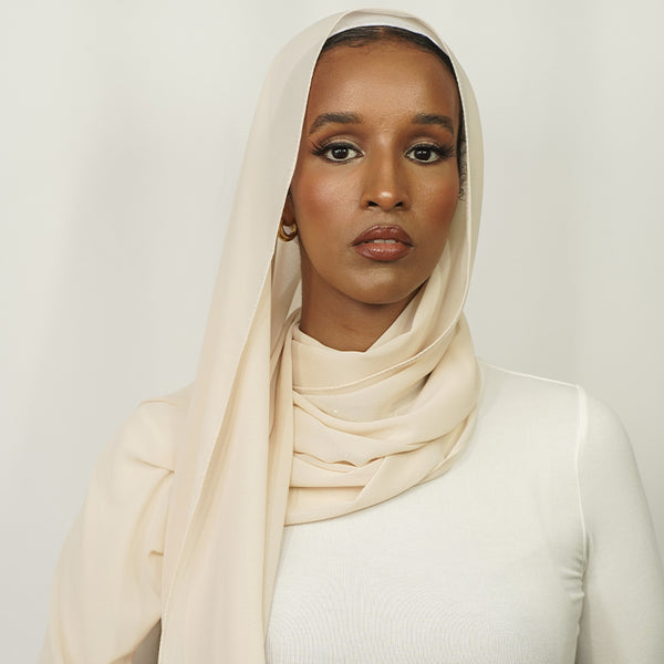 Ivory Chiffon Hijab