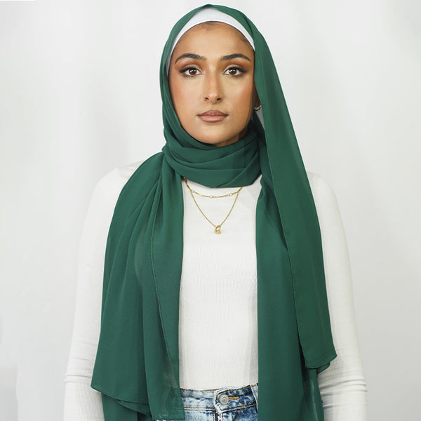 Jungle Green Chiffon Hijab
