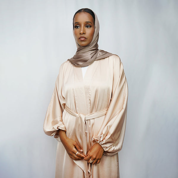 Luxury Satin Kimono: Champagne