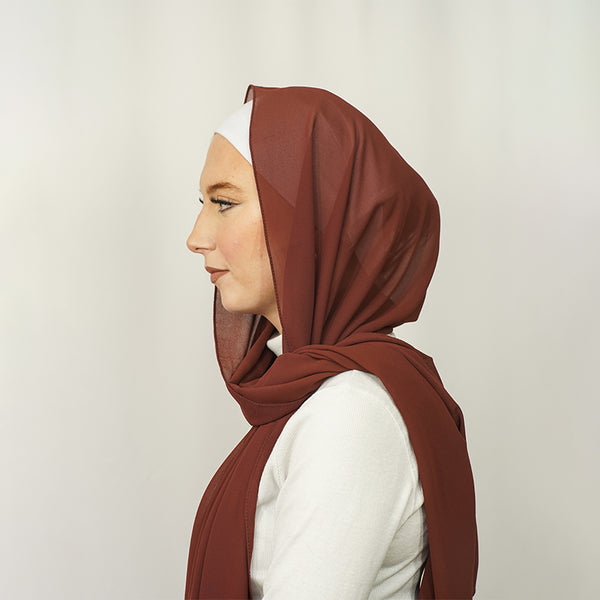 Madder Brown Chiffon Hijab