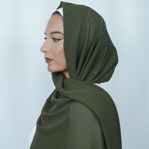 Olive Chiffon Hijab