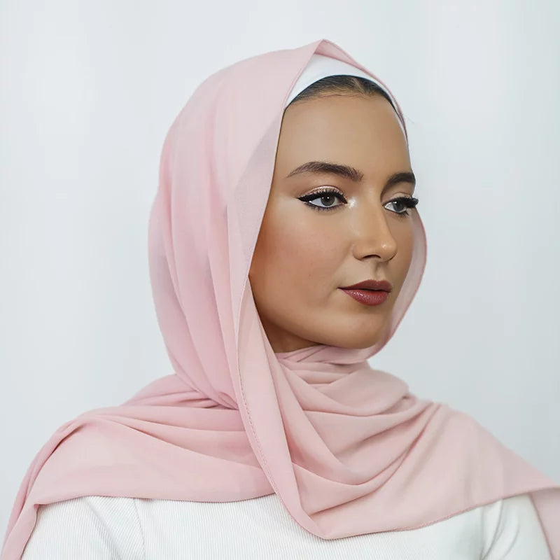Powder Pink Chiffon Hijab
