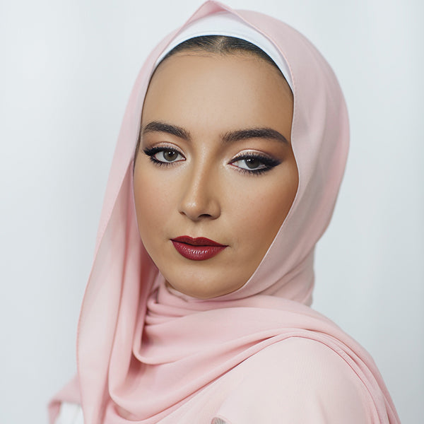 Powder Pink Chiffon Hijab