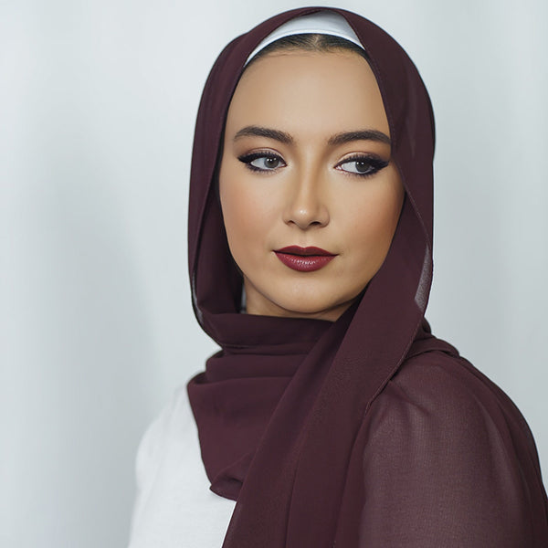 Plum Chiffon Hijab