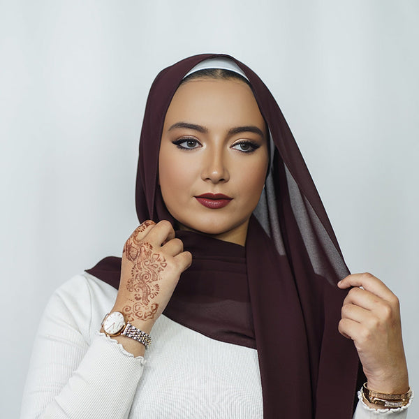 Plum Chiffon Hijab
