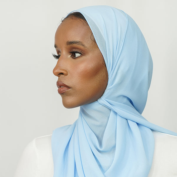 Powder Blue Chiffon Hijab