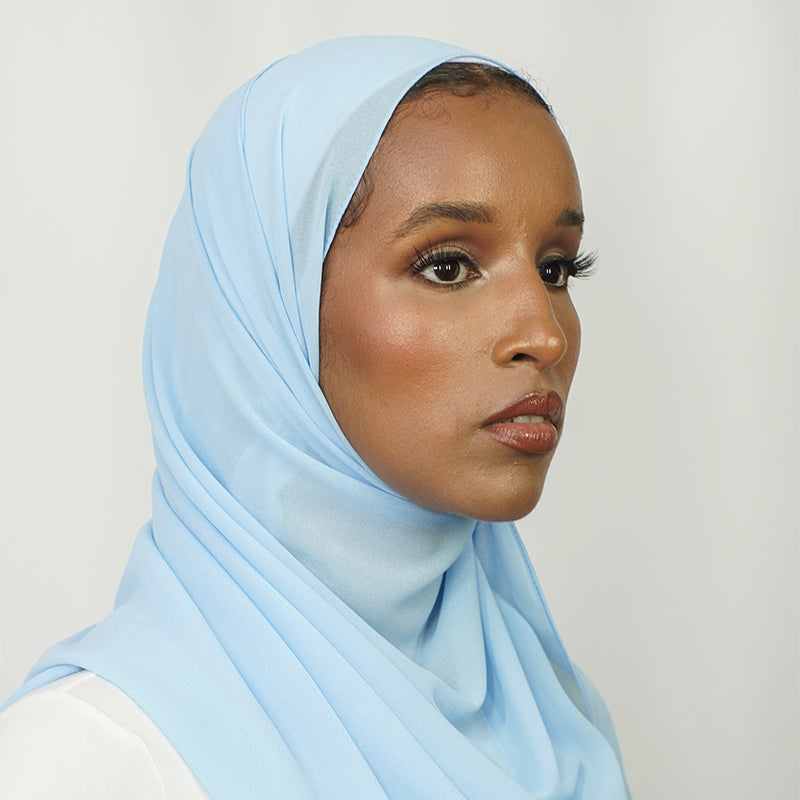 Powder Blue Chiffon Hijab