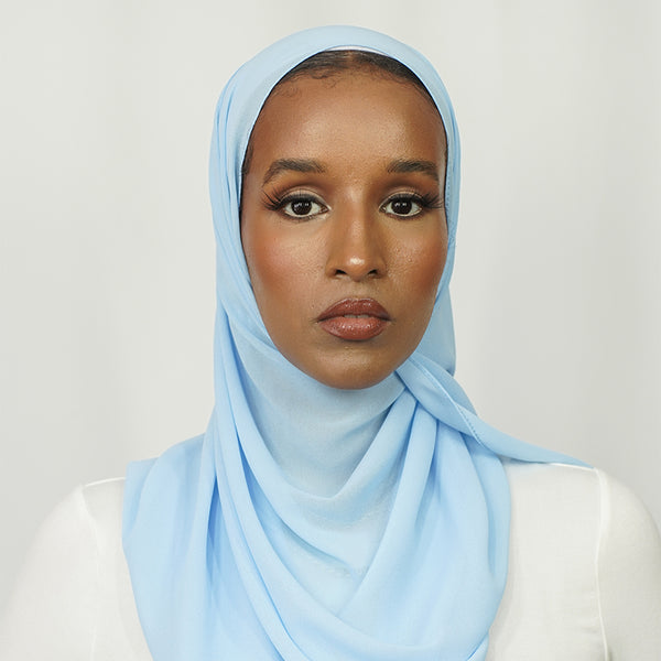 Powder Blue Chiffon Hijab