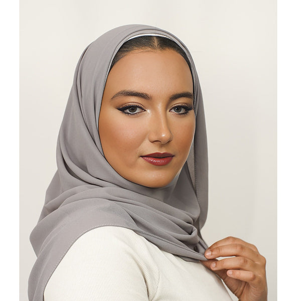 Silver Chiffon Hijab