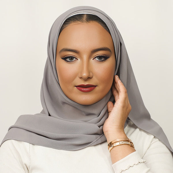 Silver Chiffon Hijab