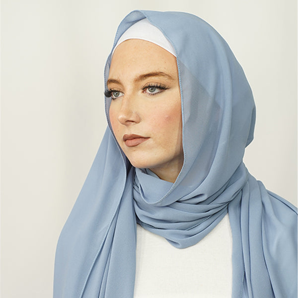 Pastel Blue Chiffon Hijab